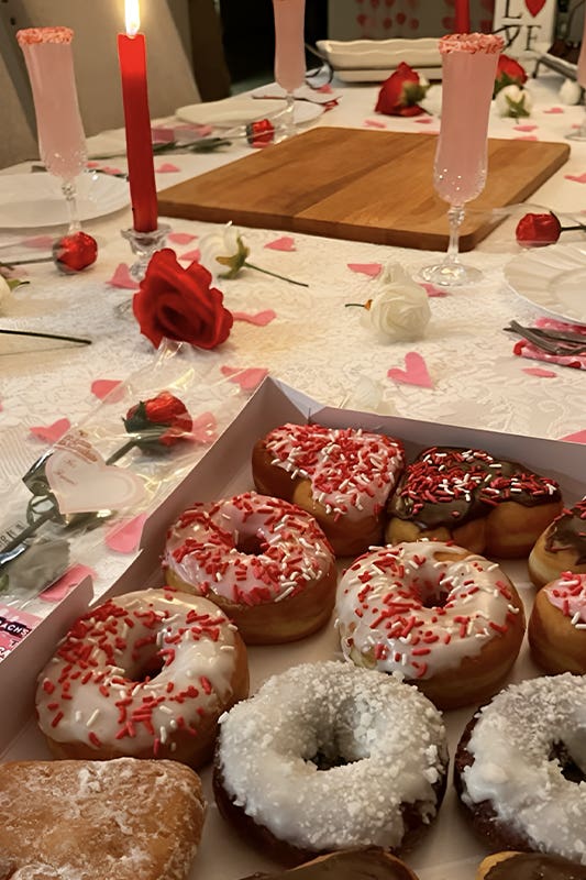 Heart-Shaped Donuts or Cookies Display