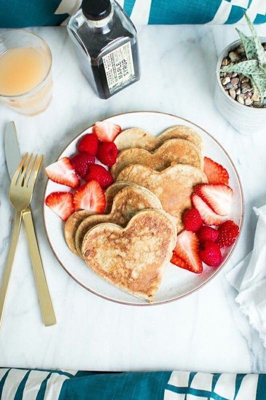 Heart-Shaped Pancakes for Breakfast