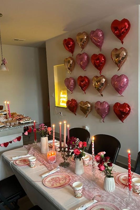 Heart Balloons in the Kitchen
