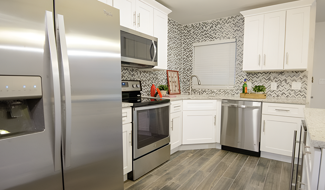 Summit White Shaker kitchen cabinets