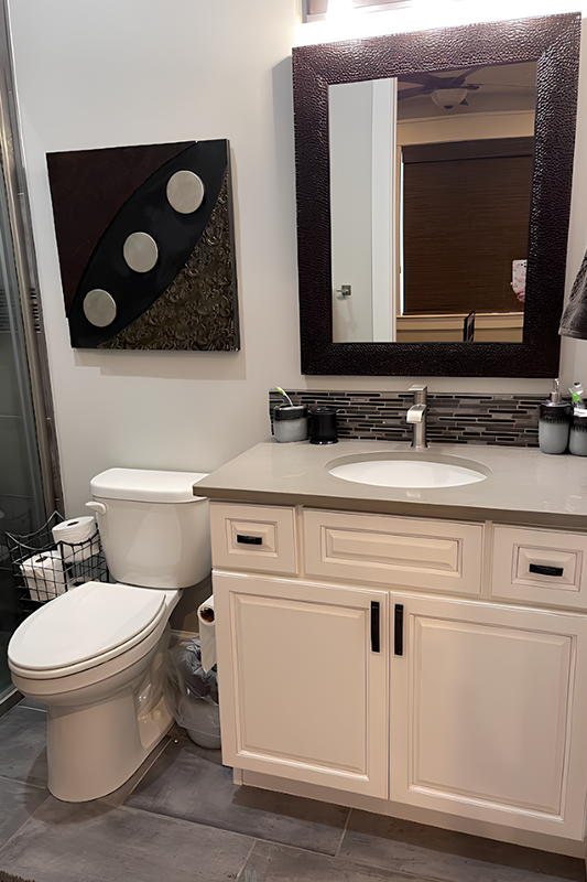 well-organized bathroom