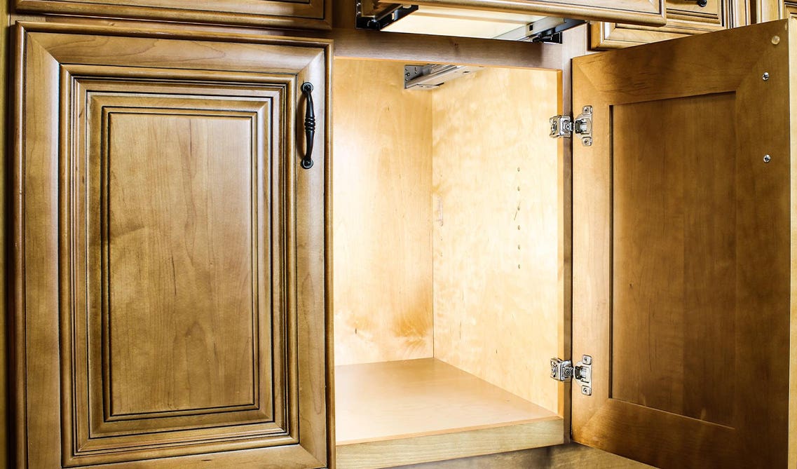 Textured finish wood cabinet door 